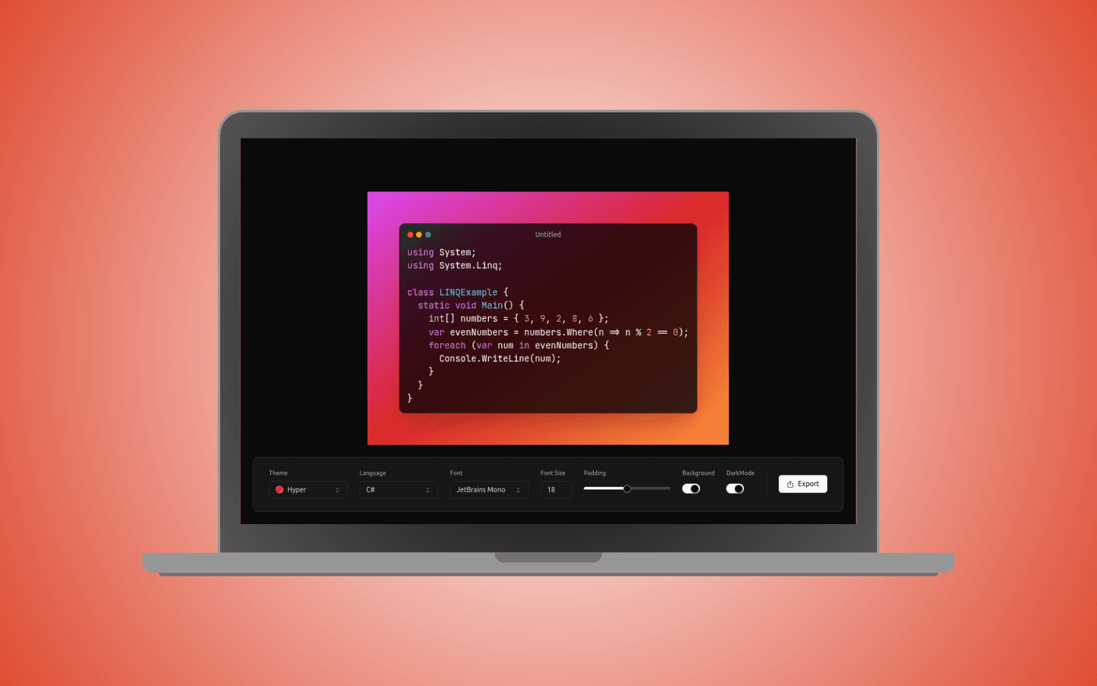 CodeScreenshot screenshot
